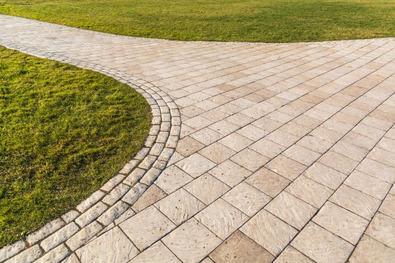 Paver patio with curved design