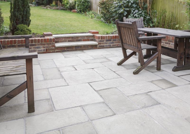 Paver patio with integrated seating